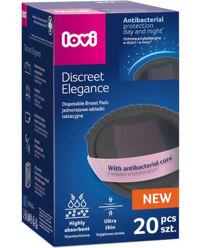 Lovi Discreet Elegance antybakteryjne jednorazowe wkładki laktacyjne czarne 20 sztuk